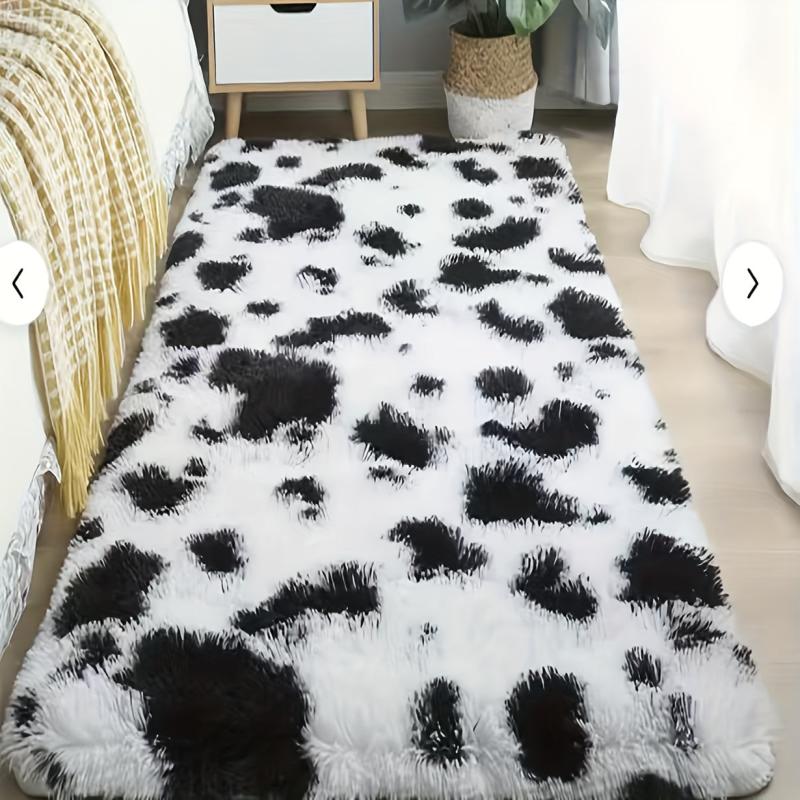 Cow Print Geometric Indoor Rug Stain Resistant Cozy Area Rugs