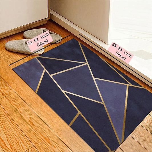 Navy Golden Stone Geometric Doormat