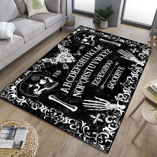 Gothic Skull Area Rug Non-Slip Floor Mat Machine Washable