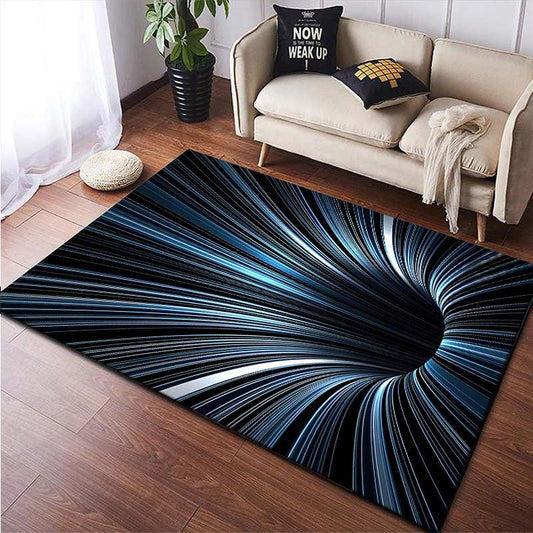 3D Vision Striped Polyester Rug for Living Room Floor Mat Decor