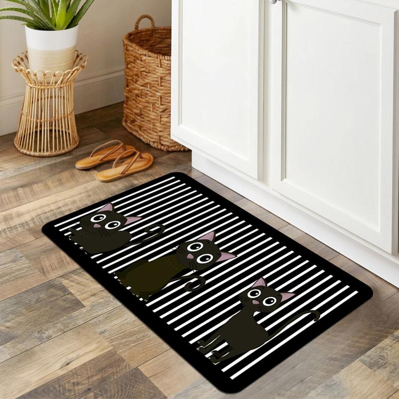 Cat Kitchen Mat Non-slip Carpet 15.7x23.6in 19.6x31in 17.7x47in
