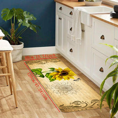 Retro Sunflower Mat Lace Kitchen Strip Floor Carpet Non Slip