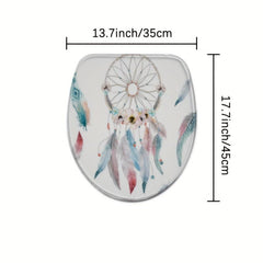 Feather Bathroom Non-slip Mat Toilet Cover Toilet Rug Set