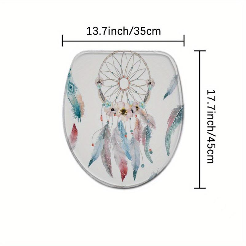 Feather Bathroom Non-slip Mat Toilet Cover Toilet Rug Set