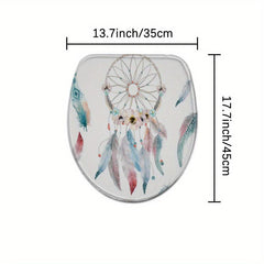 Feather Bathroom Non-slip Mat Toilet Cover Toilet Rug Set