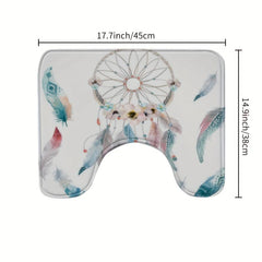 Feather Bathroom Non-slip Mat Toilet Cover Toilet Rug Set