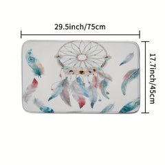 Feather Bathroom Non-slip Mat Toilet Cover Toilet Rug Set