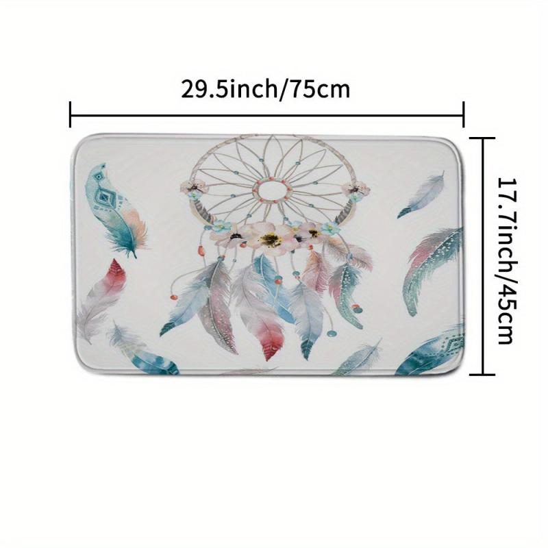 Feather Bathroom Non-slip Mat Toilet Cover Toilet Rug Set