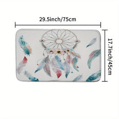 Feather Bathroom Non-slip Mat Toilet Cover Toilet Rug Set