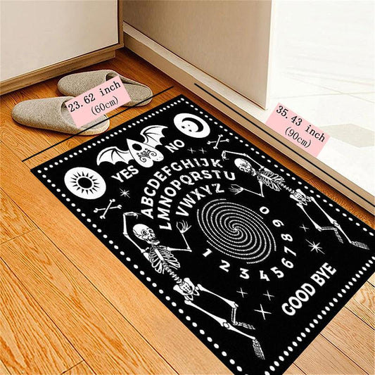 Horror Elemental Floor Mat Witchcraft Halloween Skeleton Area Rug