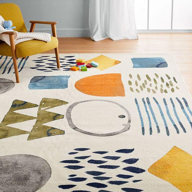 Geometric Shaggy Rug Soft Plush Carpet for Living Room Bedroom Nursery