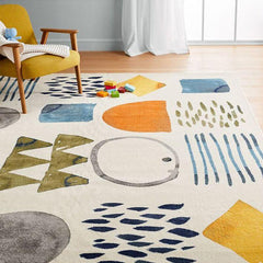 Geometric Shaggy Rug Soft Plush Carpet for Living Room Bedroom Nursery