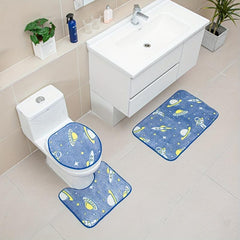 3pcs Night Light Floor Mat Set Non-Slip Bathroom Carpet Absorbent Toilet Mat