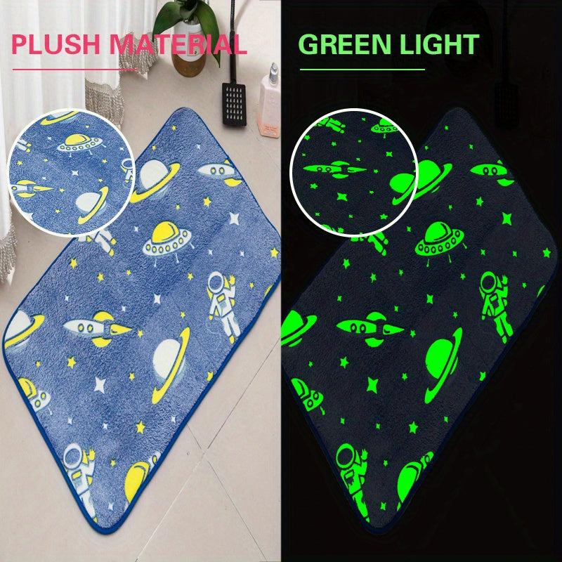 3pcs Night Light Floor Mat Set Non-Slip Bathroom Carpet Absorbent Toilet Mat