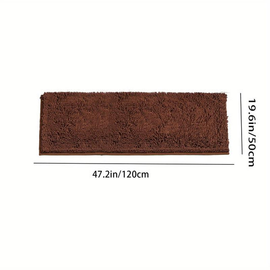 Soft Cozy Shaggy Chenille Runner Rug Kitchen Bathroom Non Slip Bath Mat