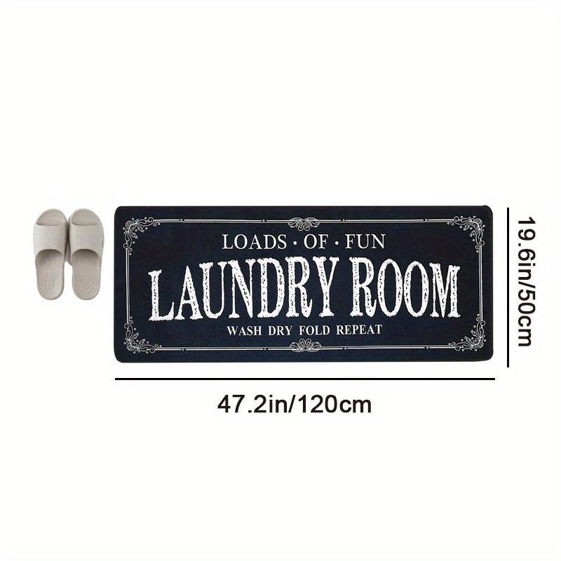 Farmhouse Laundry Room Rug Runner with Non Slip Rubber Backing