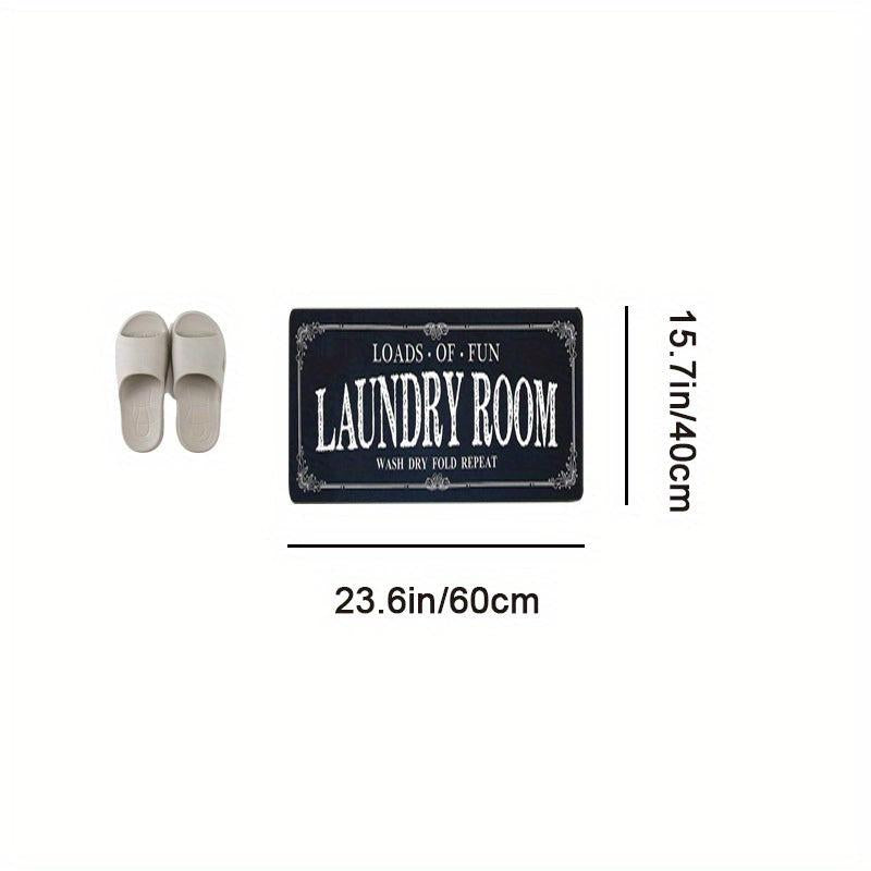 Farmhouse Laundry Room Rug Runner with Non Slip Rubber Backing