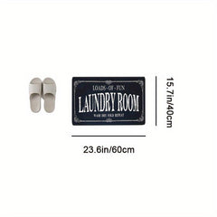 Farmhouse Laundry Room Rug Runner with Non Slip Rubber Backing