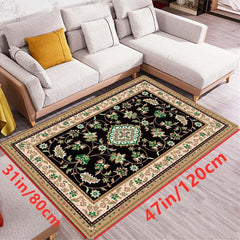 European Persian Rugs Symmetric Floral Green Pattern Soft Kids Room Throw