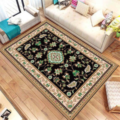 European Persian Rugs Symmetric Floral Green Pattern Soft Kids Room Throw