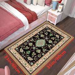 European Persian Rugs Symmetric Floral Green Pattern Soft Kids Room Throw