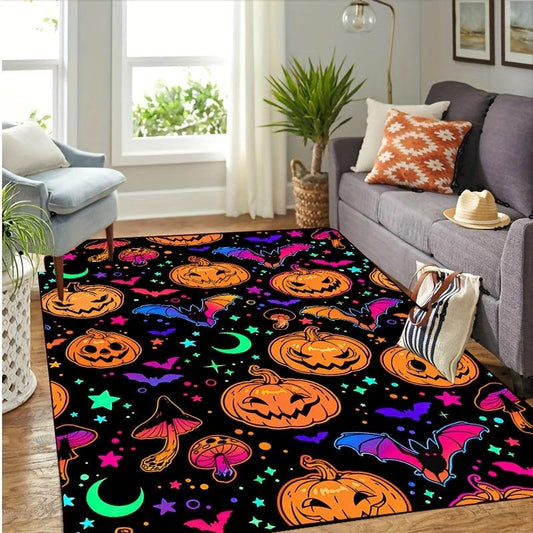 Halloween Pumpkin Carpet Colorful Area Rug Decorate Home