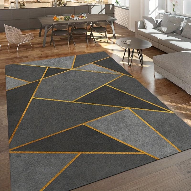 Soft Geometric Area Rug Modern Nordic Anti Slip Machine Washable Rug