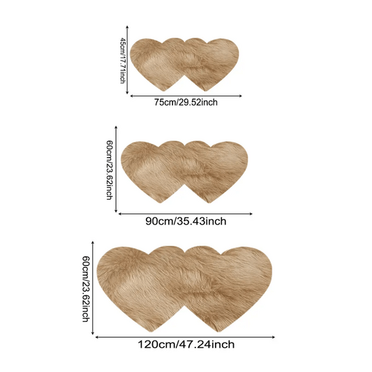 Heart Shaped Plush Rug Minimalist Anti-slip Floor Carpet for Home Decor