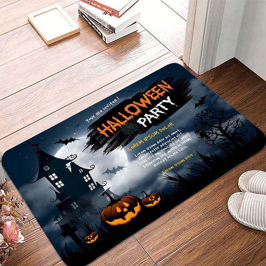 Halloween Area Rug for Living Room or Bedroom, Machine Washable Non-Slip Rug