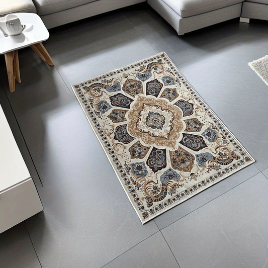 Vintage Boho Area Rug Non-slip Washable Door Mat Bohemian Style for Living Room