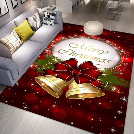 Merry Christmas Bell Rug Doormat Floor Mat Carpet Home Anti Slip Christmas Decor