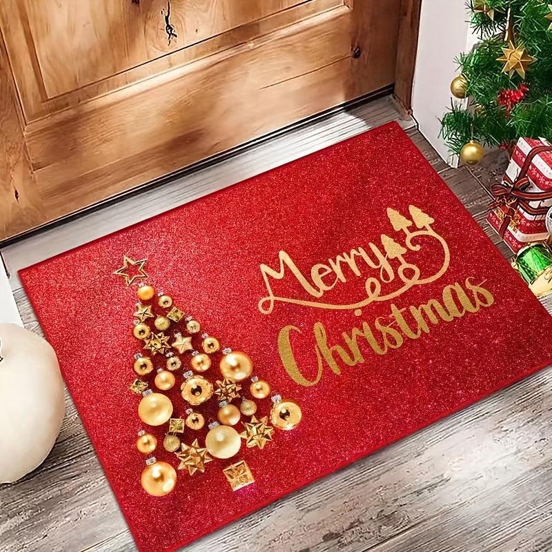 Christmas Carpet Absorbent Kitchen Mat Non Slip Machine Washable
