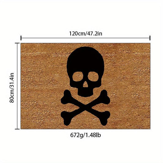 English Skull Door Mat Non Slip Rug for Home Kitchen