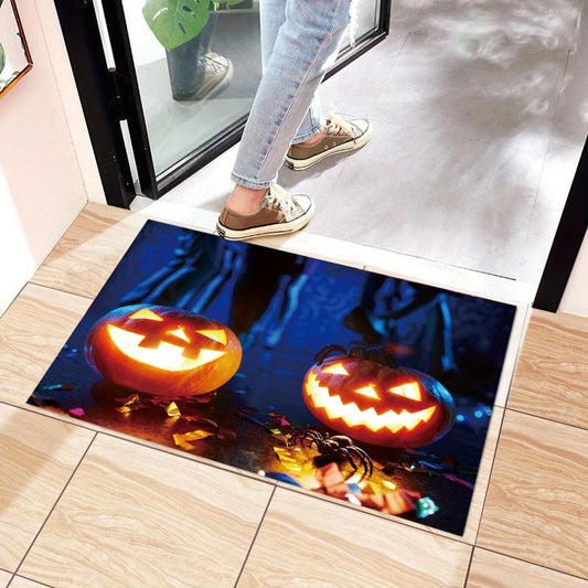 Halloween Area Rug Modern Crystal Velvet Rug Non-slip Soft Polyester Fiber Mat