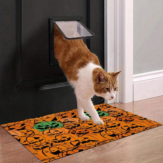 Halloween Pumpkin Area Rugs Soft Polyester Fiber Mat