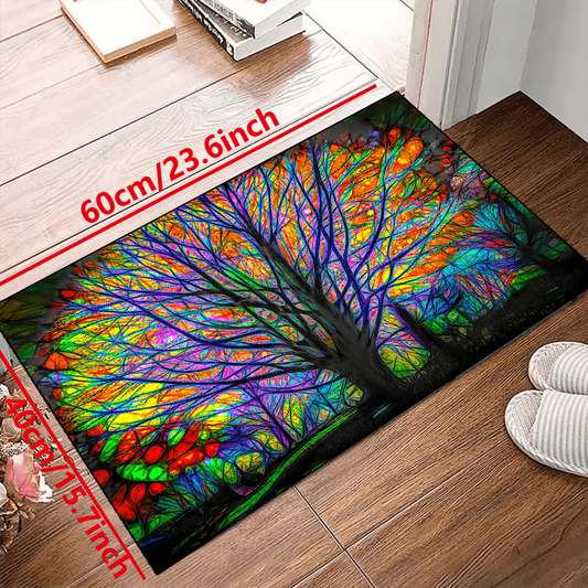 Colorful Trees Non slip Resistant Rug Anti Fatigue Floor Mat
