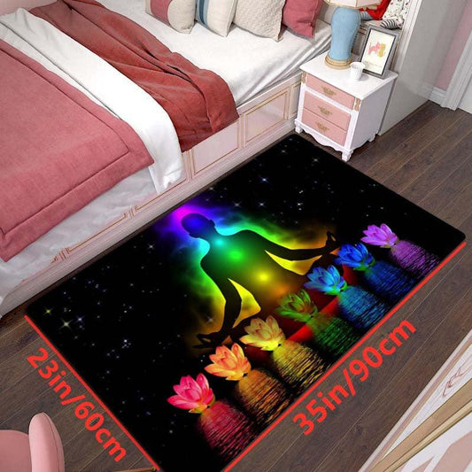 Chakra Meditation Yoga Kitchen Rug 3D Printing Decorate Mat