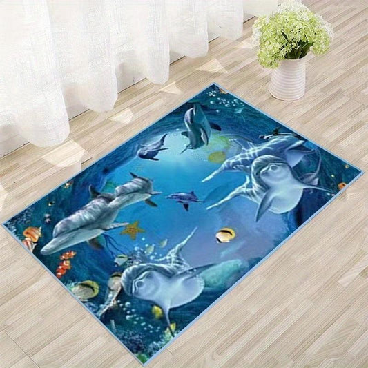 Dolphin Print Floor Mat Anti-slip Entrance Doormat