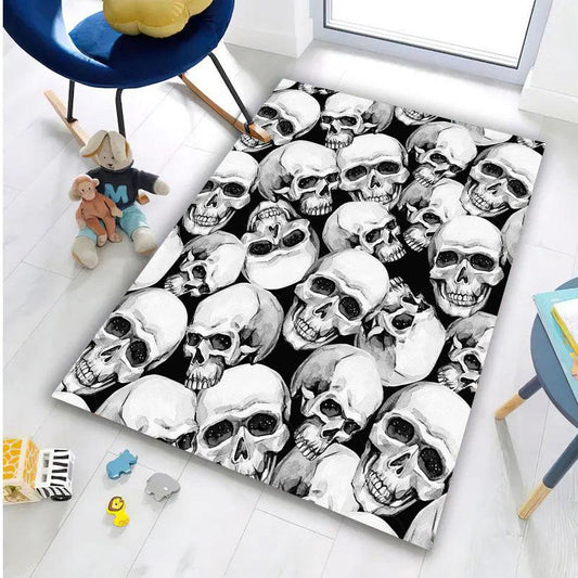Scary Skull Pattern Carpet Gothic Halloween Horror Soft Mat