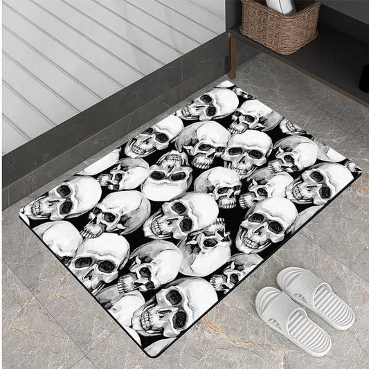 Scary Skull Pattern Carpet Gothic Halloween Horror Soft Mat