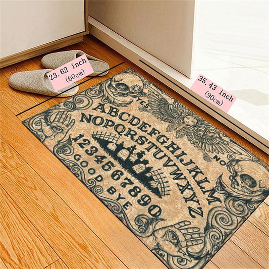 Halloween Skull Art Area Rug Non Slip Backing Bath Mat Indoor Outdoor Runner