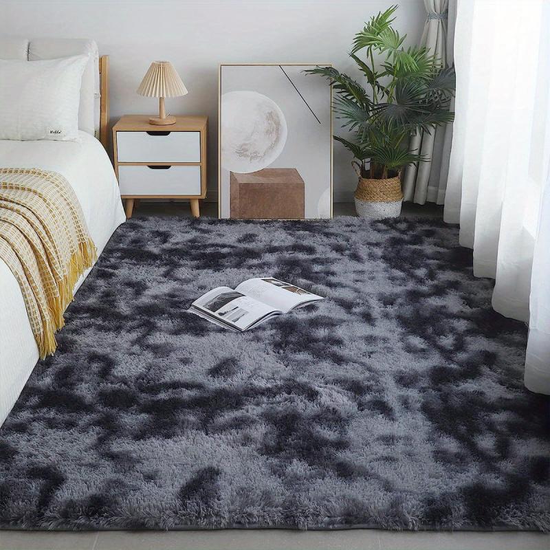 Modern Tie Dyed Shag Area Rug Plush Fluffy Indoor Carpet
