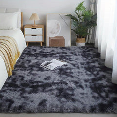 Modern Tie Dyed Shag Area Rug Plush Fluffy Indoor Carpet