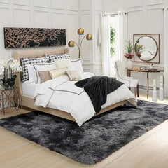 Modern Tie Dyed Shag Area Rug Plush Fluffy Indoor Carpet