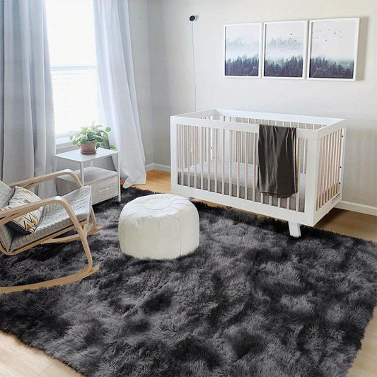 Modern Tie Dyed Shag Area Rug Plush Fluffy Indoor Carpet