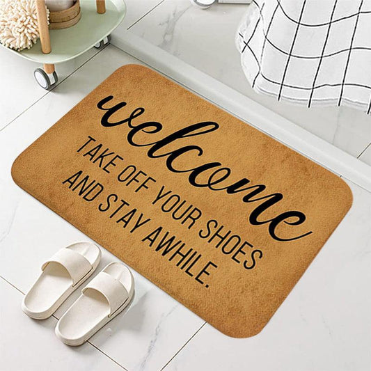 Thickened Retro English Letter Floor Mat Non-slip Outdoor Porch Carpet