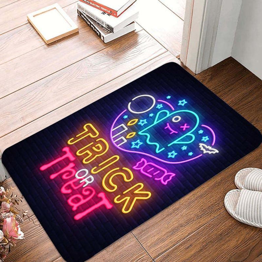 Colourful Trick Or Treat Ghost Kitchen Rug Non-slip Waterproof Floor Mat