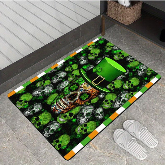 Gothic Horror Skull Area Rug Soft Comfortable Floor Mat Anti-fatigue Halloween