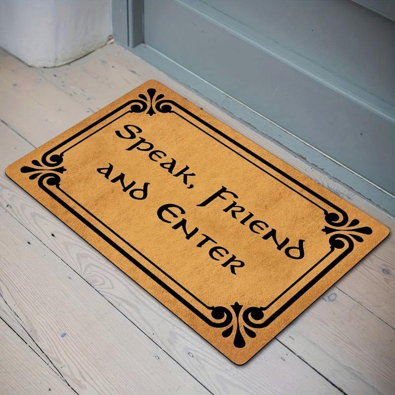 Funny Speak And Enter Welcome Mat Indoor Outdoor Rug