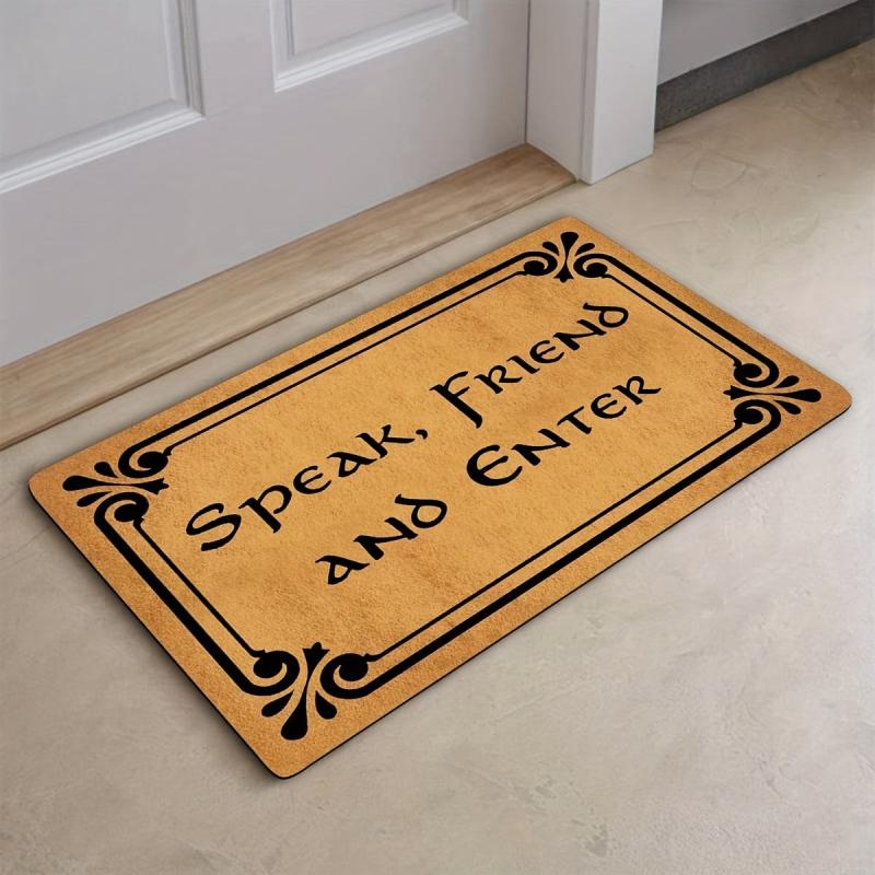 Funny Speak And Enter Welcome Mat Indoor Outdoor Rug